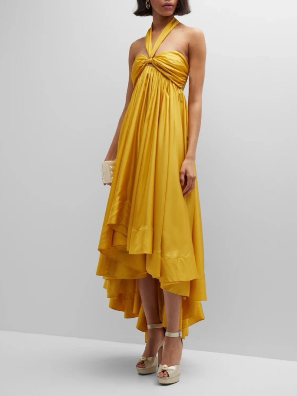 Zimmermann Golden Yellow Halter High-Low Dress